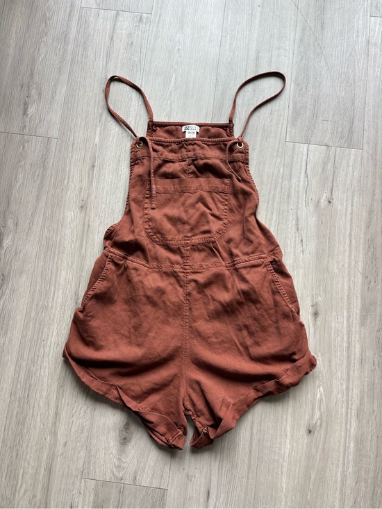 Billabong Pants - Billabong Rust Orange Short Overalls
